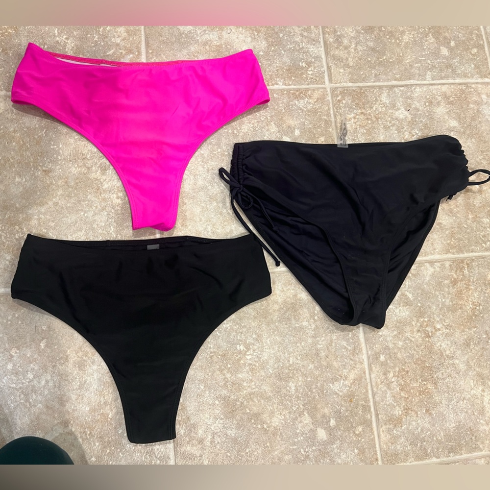 Black and Pink Bikini Bottoms